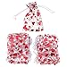 100pcs Love Heart Gift Bags Candy Bags Jewelry Packaging Wedding Gift Pouch Drawstring Bags for Valentine's Day Wedding Festival Party Supply
