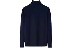 Men's Mock Turtleneck Cashmere Sweater Solid Long Sleeve Vintage Pullover Casual Crewneck Sweaters Top