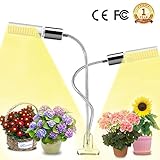 LED Plant Grow Light for Indoor Plants- 45W Full Spectrum Sunlike Replacement Plant Light with Double Switch - 360 Degree Dual Head Flexible Gooseneck Grow Lamps