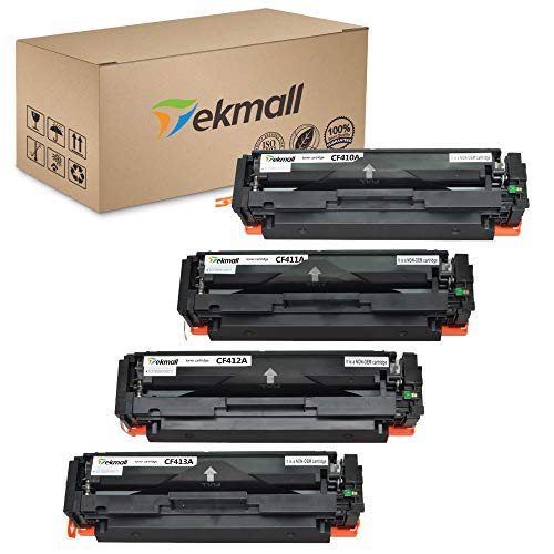 Tekmall Campatible Toner Cartridges Replacement for HP 410A CF410A CF411A CF412A CF413A for Pro MFP M477fdn, M477fdw, M477fnw M452dn,M452nw,M452dw,M377dw(4Packs)