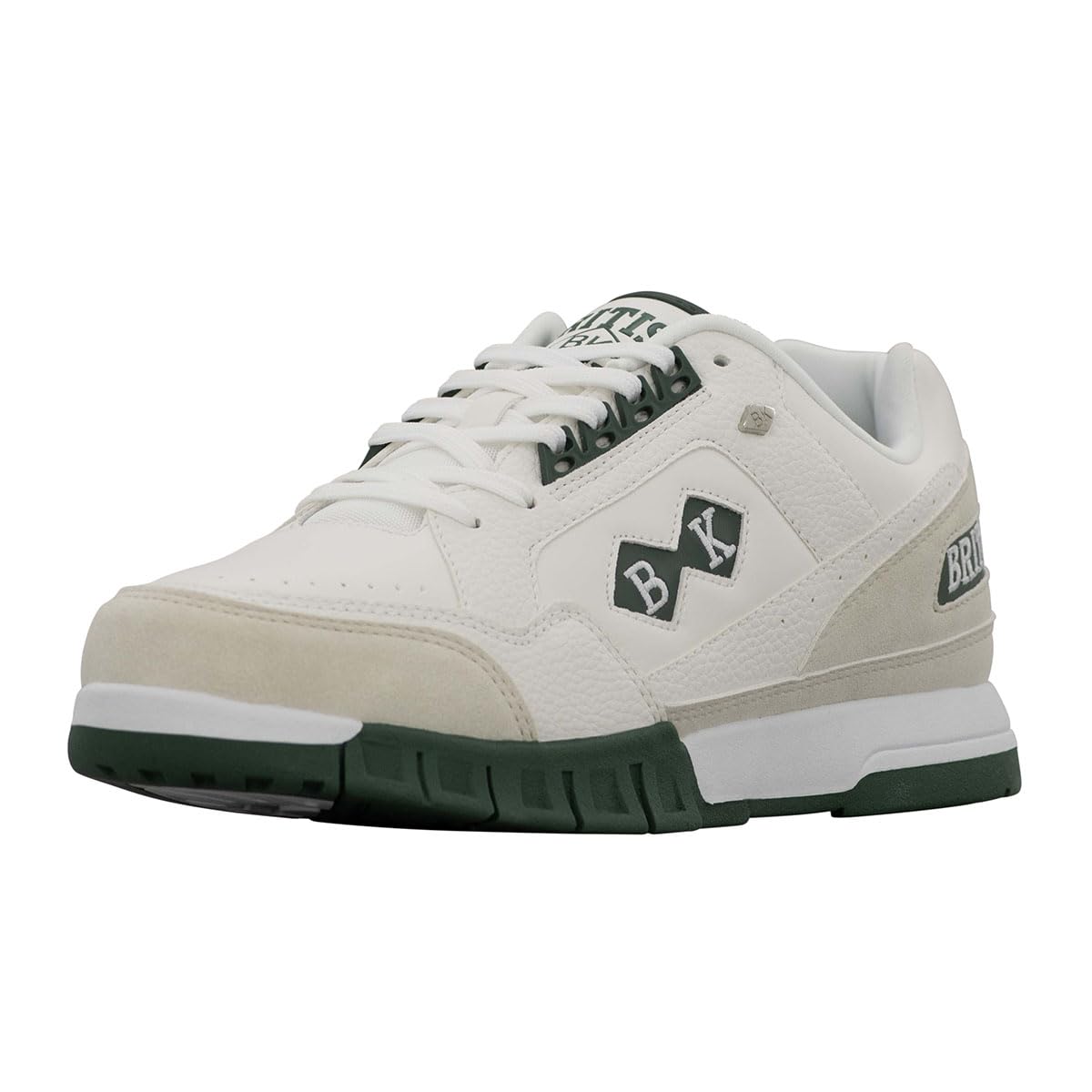 British Knights Men's Metros Retro Fashion Sneaker, White/Off White/Pine, 8 M Image British Knights Men's Metros Retro Fashion Sneaker, White/Off White/Pine, 8 M Image
