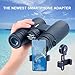 12x42 Binoculars for Adults - Portable, Waterproof Compact Binoculars with HD Clear High Power and Large View - Upgraded Phone Adapter for Bird Watching, Hunting