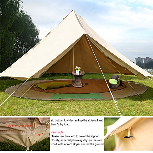 PlayDo 6M Waterproofing Large Cotton Canvas Bell Tent Camping Yurts