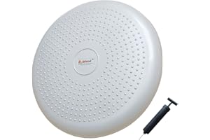 AppleRound Inflated Wobble Cushion with Hand Pump, Air Stability Board (Extra Thick), Core Balance Disc for Adults, Sensory W
