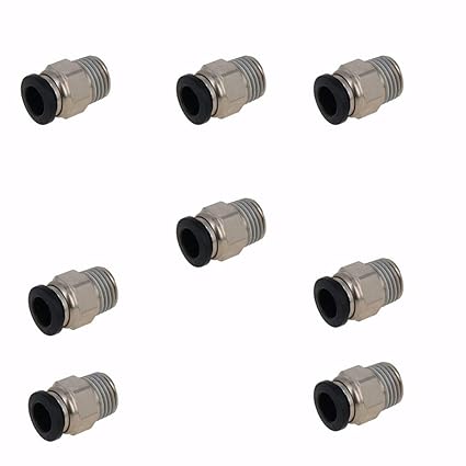 4x T-Stück Schnellverbinder PE-14 | Pneumatische Rohrverbinder Blau | Für PE/Nylon/PU Schläuche