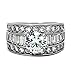 FlameReflection Gold Plated Stainless Steel Engagement Rings Women Bridal Round Cubic Zirconia CZ Anniversary Wedding Band Size 9