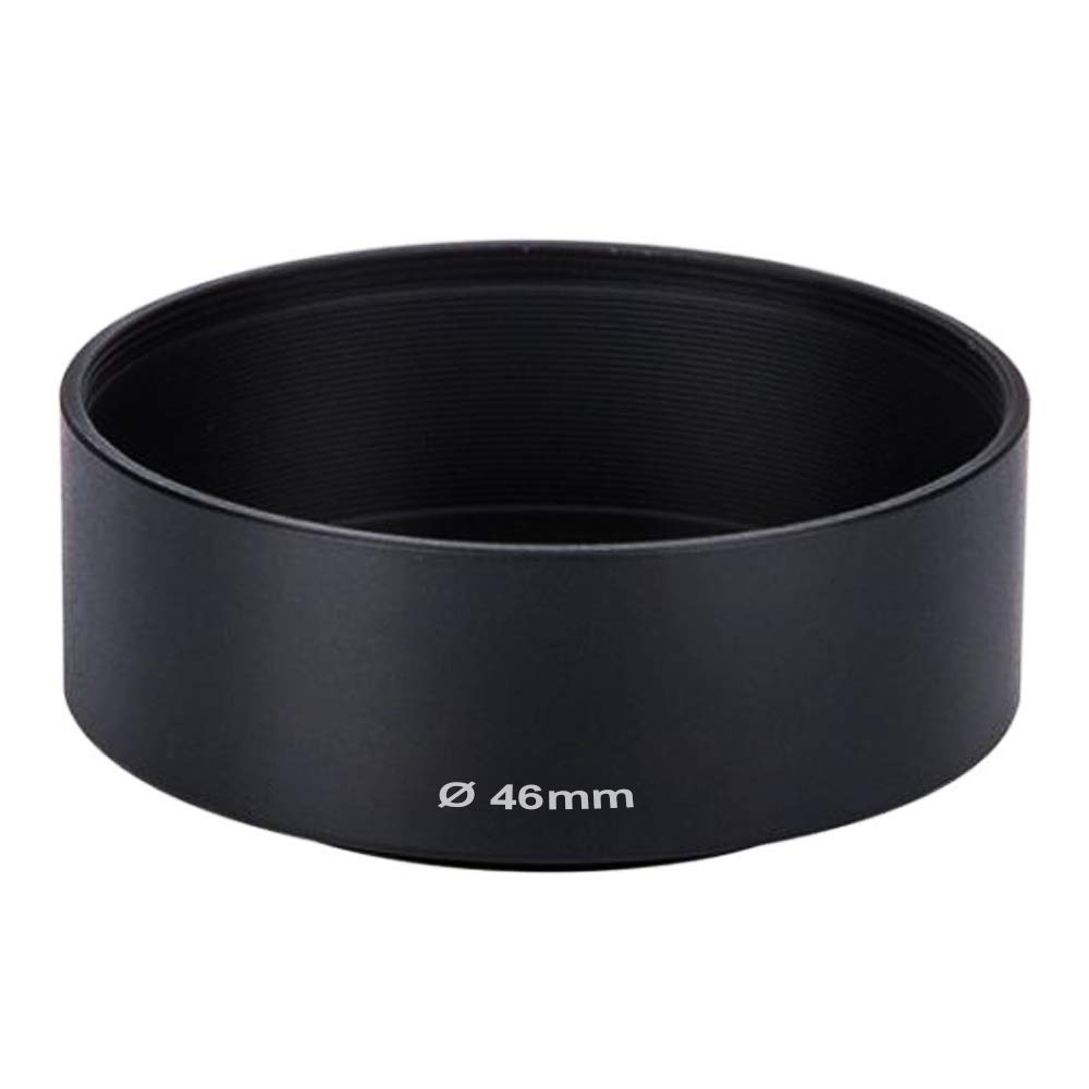 CELLONIC LN-46S Lens Hood Compatible for Olympus M.Zuiko Digital 17mm 1.8 ED, ... - Ø 46mm Metal Screw-in Cylindrical/Round Sun Shade Protector Cover
