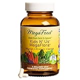 MegaFood - Kids N' Us MegaFlora, Probiotic Support for Digestion, Bowel Regularity, Intestinal Balance, and Immune Health, 5 Billion CFU, Vegetarian, Gluten-Free, Non-GMO, 30 Count