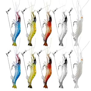 Wanby Leurres De Pêche Souples Et Lumineux En Silicone Pour Crevettes Avec Hameçon Pour Eau Douce Et Salée