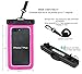 MARCHWAY Universal Waterproof Case 2 Pack, Cellphone Dry Bag Pouch with Touch Screen for iPhone Xs Max/XR/X/8/8P/7/7P Galaxy S10 Plus/S10e/S9/Note 9 Any Phone Up to 7 Inch (Black+Magenta)