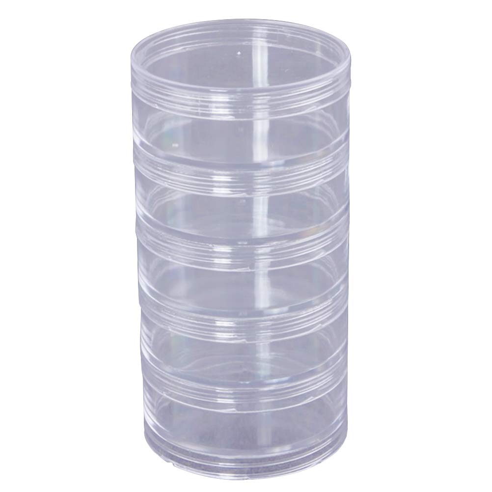 SUPVOX 5 Layer Diamond Rhinestone Compartment Box Storage Box for DIY Art Craft Jewelry Nail Accessory