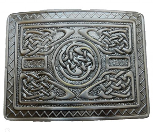 Scottish Kilt belt buckle #12 Antiqued Black Finish (Back Antique)