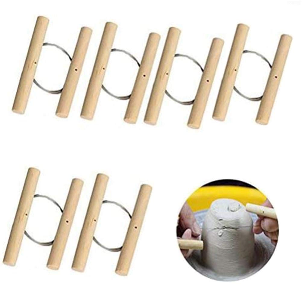 Peerless 6Pcs Wire Clay Cutter with Wood Handle Easy to Use Steel Wire Cutting Tools for Cheese Plasticine Dough Mud Line Fine Art Pottery Clay Ceramic Art Sculpture Cutting Pottery Tools Supplies