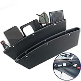Inovare Designs Black Gap Filler Premium PU Full Leather Console Pocket Organizer, Interior Accessories, Car Seat Side Drop Caddy Catcher, 2 Pack