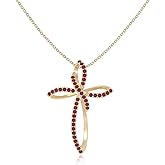 LUSTRE AND LIGHT Natural Gemstone Infinity Cross Pendant Necklaces for Women in Silver/18K Yellow/Rose Gold Vermeil,Birthstone Jewelry Gifts for Her Birthday,Anniversary,Christmas, Graduation