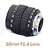 Fotasy L5014 50MM F1.4 TV Lens for Sony NEX/Panasonic/Olympus MFT M4/3 and Fuji FX Cameras - Fixed