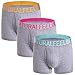 Mens Boxer Briefs Cotton Gray Mens Underwear Pack of 3 with Open Fly Pouch for Men and Boys XXL