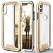 Zizo ION Series for iPhone Xs Max case Military Grade Drop Tested with Tempered Glass Screen Protector (Gold & Clear)