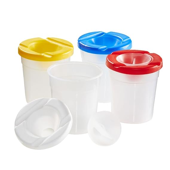 KABEER ART Colourful NonSpill Paint POTS & LIDS Set of 2 School