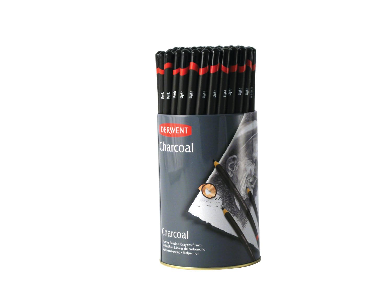 Derwent Charcoal Drawing Pencils, Set of 72, Professional Quality, 36300