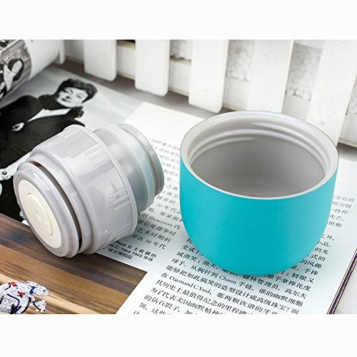 Gearmax 500ml Isolierflasche Thermosflasche Baby Kinder Trinkflasche Thermoskanne Wasserflasche Sportflasche Doppelwandig Edelstahl Tier Vakuumflasche mit Lanyard - Blau – Bild 8