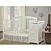 Dream On Me Niko 5-in-1 Convertible Crib with Changer in White, Greenguard Gold Certified