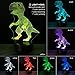 BEISHIDA Night Light 3D Dinosaur 3D Lamp Optical Illusion Kids Night Light Animals 7 Colors Change LED Touch Table Desk Lamps with Remote for Boys Girls Bedroom Birthday Gifts (Dinosaur)