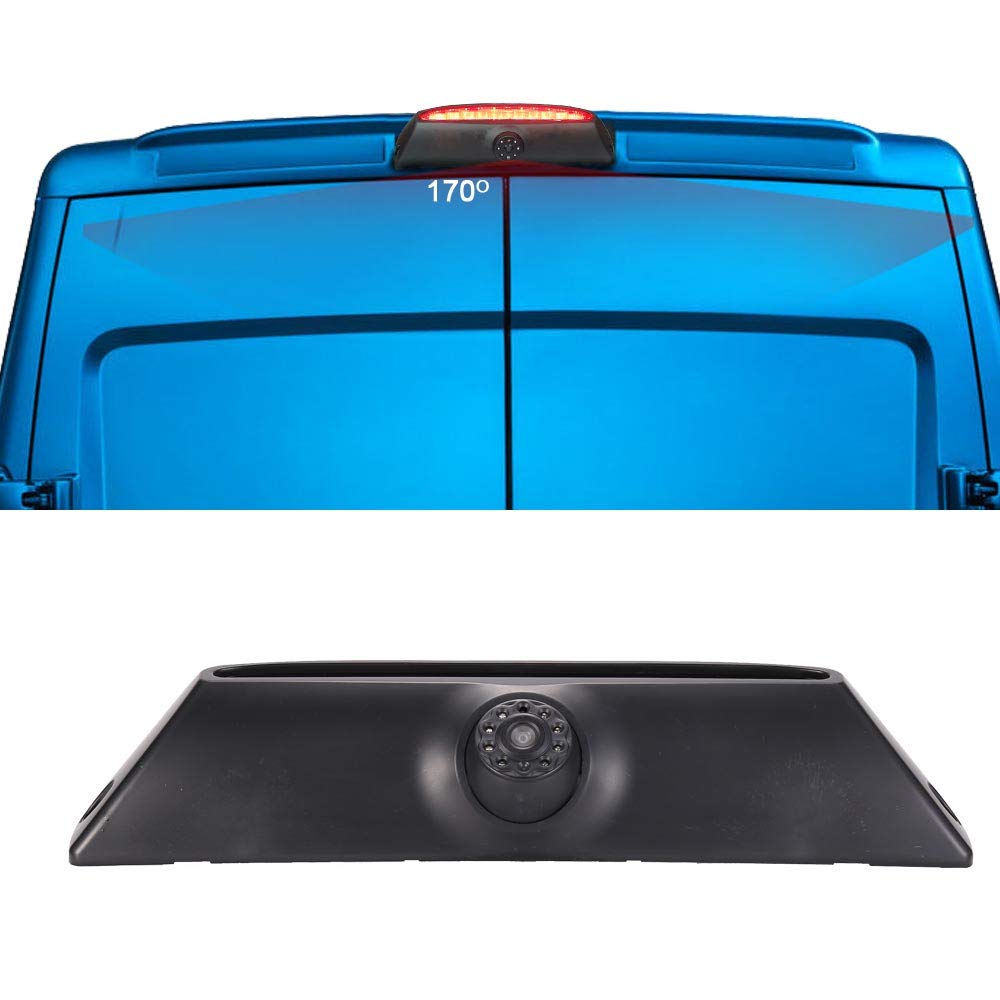 Transporter Van HD IR Night Vision Reverse Camera, Car Third Roof Top Mount Brake Light Backup Camera Rear View Camera for Fiat IVECO Daily 4 Daily V 5 Gen 2011-2014