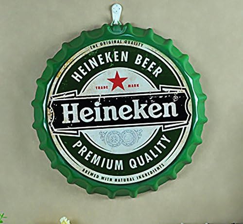 NEWNESS WORLD Fashionable Beer tin sign/Vintage Metal Painting Beer cap Bar pub Hanging Ornaments Wall Decoration Metal Tin(13.77 inches)