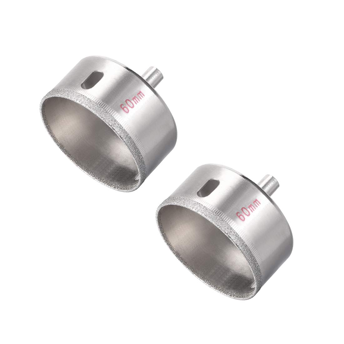 sourcing map 60mm Diamond Drill Bits Hole Saws for Glass Tile Porcelain Marble Ceramic Bottles Pots Brick Pack of 2