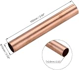 Sourcing Map Copper Round Tube 15mm OD 0.5mm Wall 100mm Length view 2