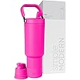 Simple Modern Trek Pivot | 40oz Flip Straw Tumbler with Handle | Water Bottle & Boot | Interchangeable Straw & Chug Lids | Insulated Stainless Steel Jug | Gym Sports Outdoors | Raspberry Vibes