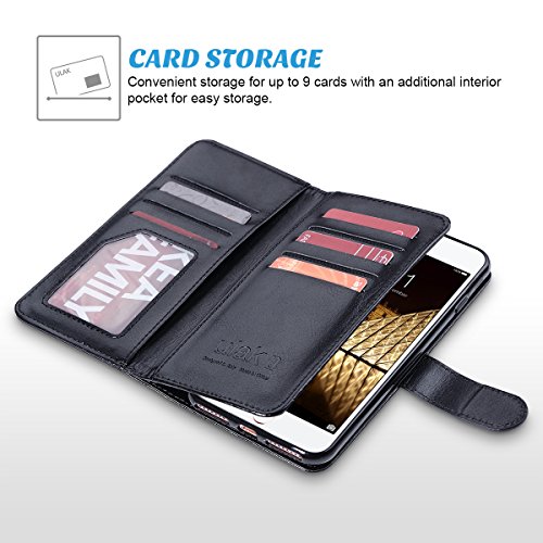 iPhone 8 Plus Wallet Case, iPhone 7 Plus Case, ULAK PU Leather iPhone 7 Plus/8 Plus Wallet Case with Credit Card Slots Magnetic Closure Cover for Apple iPhone 7 Plus/iPhone 8 Plus-Black - Thumbnail 4