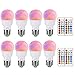 ILC RGB LED Light Bulb, Color Changing 40W Equivalent, Daylight White, 450LM Dimmable 5W E26 Screw Base RGBW, Mood Light Bulb - 12 Color Choices - Timing Infrared Remote Control Included (8 Pack)