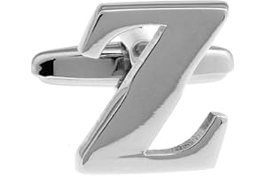 MRCUFF Letter A-Z Monogram Initial Cufflinks with a Presentation Gift Box & Polishing Cloth