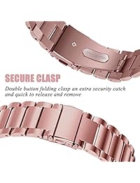 VIGOSS Correa de metal compatible con Fitbit Versa correas de acero inoxidable sólido Versa correa para hombres mujeres pulsera de repuesto para Fitbit Versa Smartwatch grande pequeño