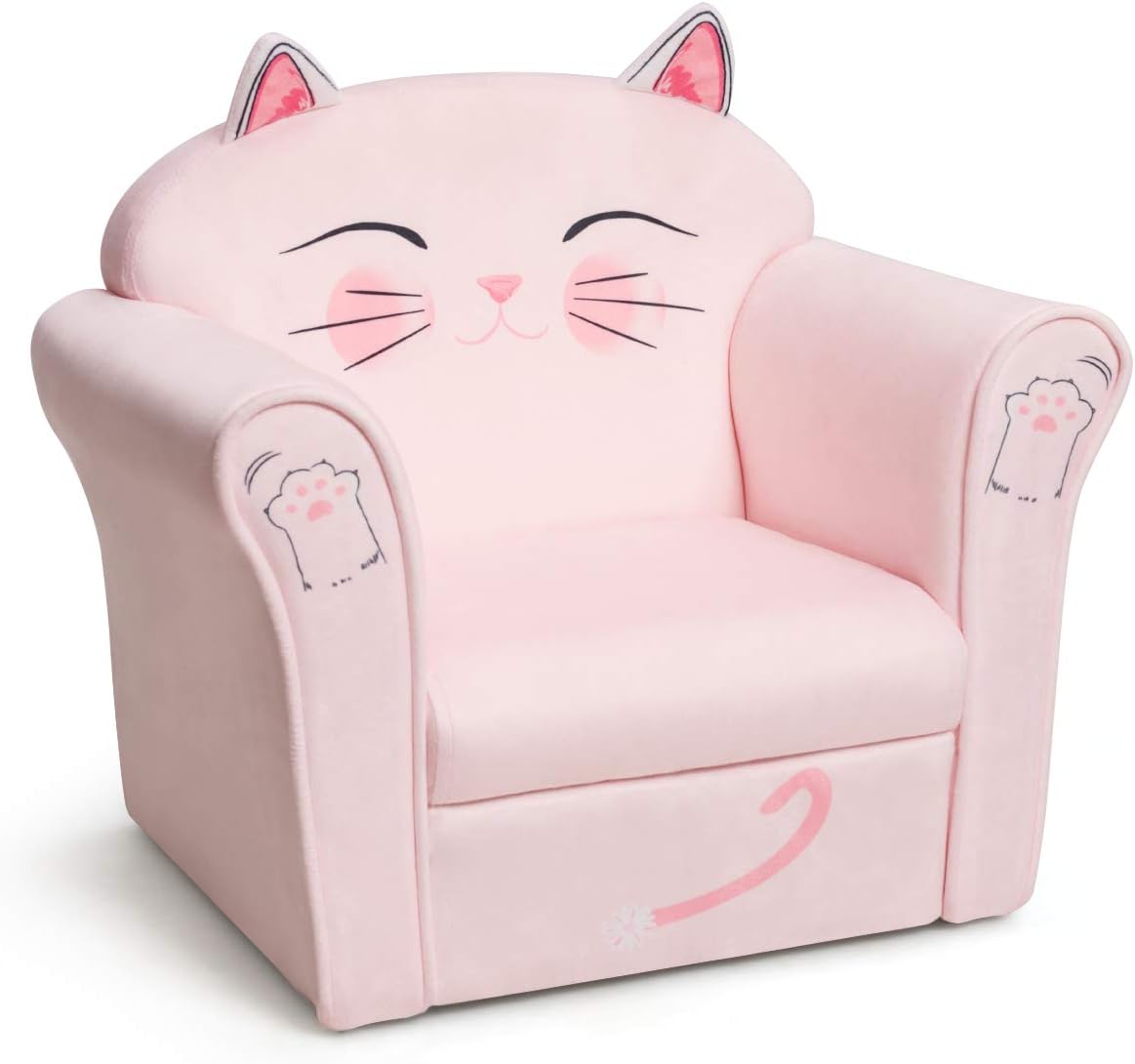 HONEY JOY Toddler Couch, Cozy Kids Sofa with Fun Cartoon Character, Toddler