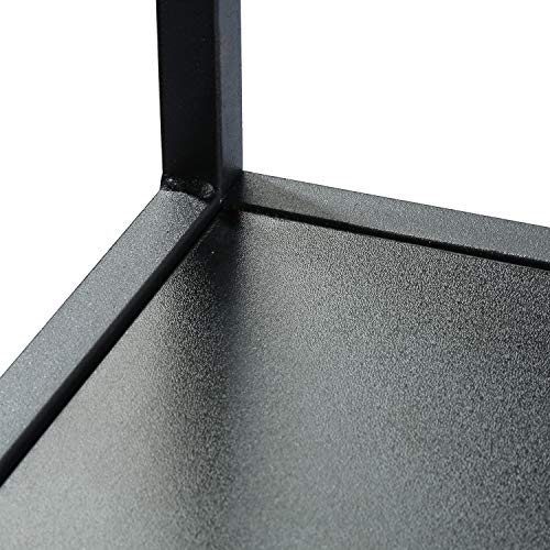 HOME BI Bookshelf Storage Organizer Shelves, Unit Metal Open Bookcase Shelf Standing for Office, Study Room, Living Room, Black, 2-Tier