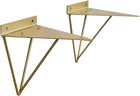 Amazon Com Cast Iron Hairpin Shelf Bracket Solid Bench Table Support Triangle 90 Degree Angle Wall Mounted Shelf Supporter For Bedroom Kitchen 2pcs Home Kitchen