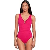 Ralph Lauren Women's Beach Club Solids Ring One Piece Swimsuit Orchid