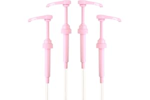 GOOD TIMES COFFEE CO. Pink Coffee Syrup Pump for 750 ml Bottles (Pack of 4) Fits Jordans Skinny, Torani, DaVinci, Upouria and (Monin 1 Liter Plastic Bottles Only)