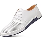 konhill Men's Casual Oxford Shoes - Breathable Dress Shoes Loafers Lace-up Flat Sneakers