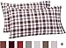 Amazon Brand – Pinzon 160-Gram Plaid Flannel Cotton Pillowcases, Set of 2, King, Red / Grey Plaid