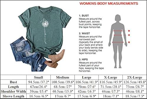 Women's Make A Wish Dandelion Graphic Tee - Vintage Cotton T-Shirt, Casual Summer Top, Grey Large