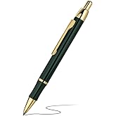 BEILUNER Luxury Gel Pen with 24K Gold Electroplating Finish, Green Piano Lacquer, Luxury Grade Craftsmanship, Best Gel Pen Gift Set for Men and Women