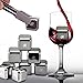Whiskey Stones Ice Cubes, Set of 10 Stainless Steel Ice Cubes Reusable Chilling Frozen Rocks for Whiskey Wine Beverage Juice or Soda, Nonslip Rubber 'n Tongs & Plastic Storage Tray Silver