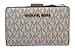 Michael Kors Jet Set Travel PVC Signature Bifold Zip Coin Wallet Clutch (Vanilla 2018)