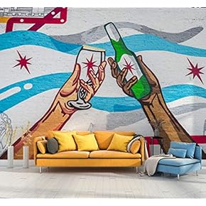 Wall Mural Colorful Graffiti Removable Wallpaper Wall Sticker for Bedroom Living Room - 66x96 inches
