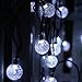 Lumitify 2 Pack Globe Solar String Lights Outdoor, 19.7ft 30 LED Fairy Crystal Ball Solar Decorative Lights (White)