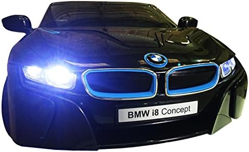 Upgraded 12v Official BMW I8 Concept Battery Operated Ride on Car with Remote Control/Leather Seat/ Functioning Lights/ Mp3/Black